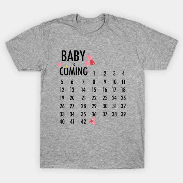 Baby is coming pregnancy announcement boy and girl T-Shirt by Stellart